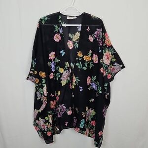 Johnny Was Floral Silk Blend Kimono Cardigan